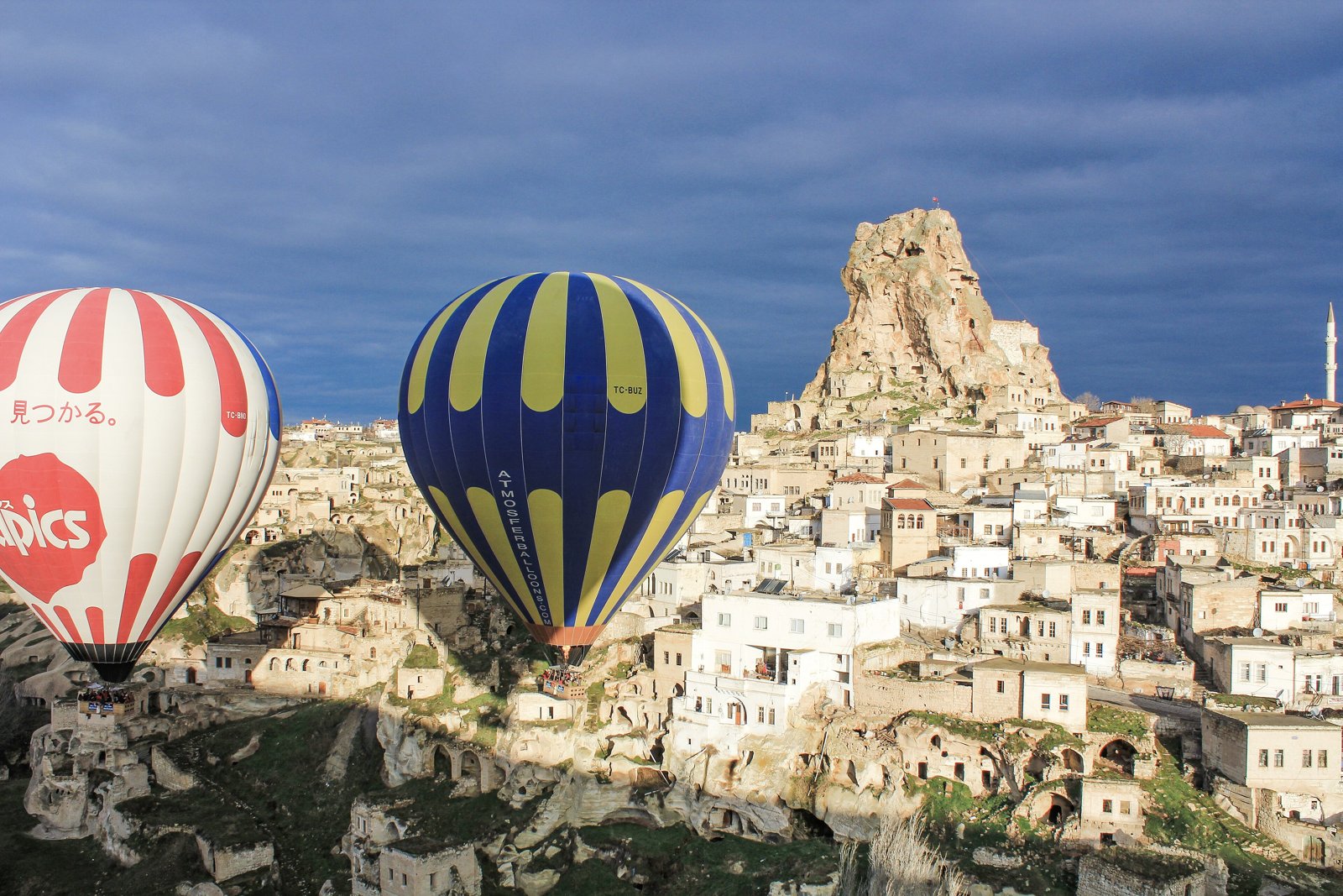 Cappadocia balloon trip, Ortahisar Castle
Cappadocia is a historical region in Central Anatolia, largely in the Nevşehir, Kayseri, Aksaray, and Niğde Provinces in Turkey. The name was traditionally used in Christian sources throughout history and is