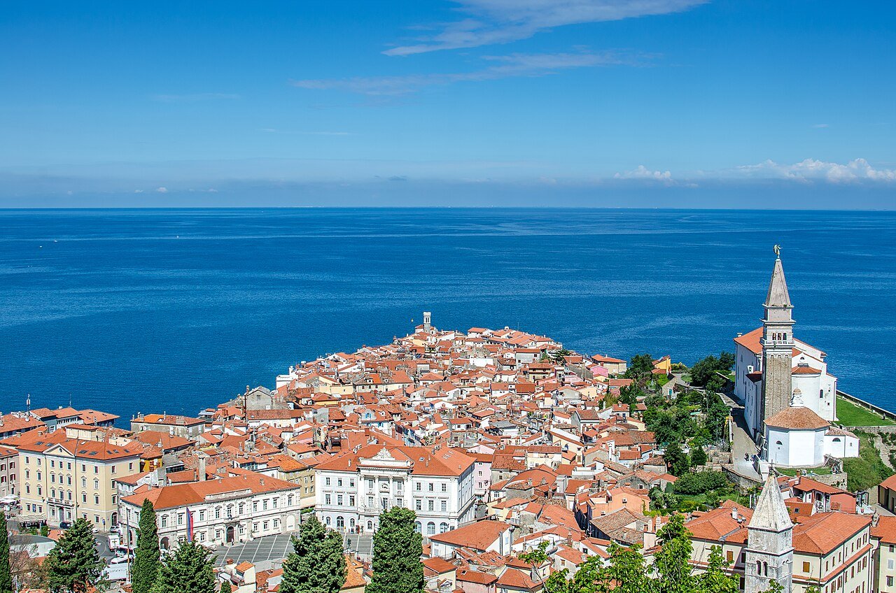 Portorož Beach near Piran, Slovenia