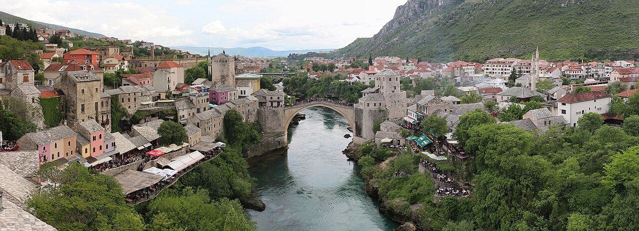 Stari Most viewed from Koski Mehmed Pasha Mosque, Mostar, Bosnia and Herzegovina