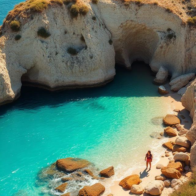 Turquoise beach with white sand