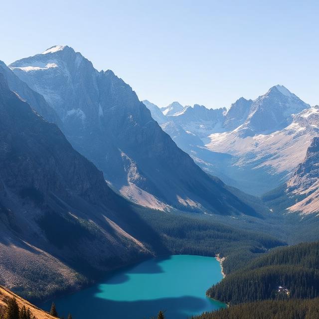 Snowy mountain peaks