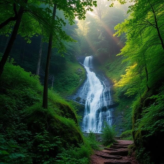 Lush green nature landscape